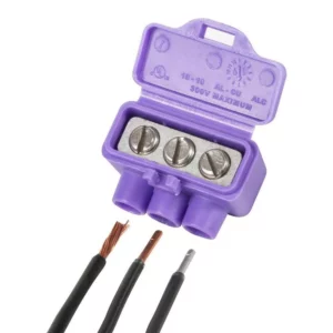 Electrical Wire Connector 3 Port AL/CU 100 Pack Purple